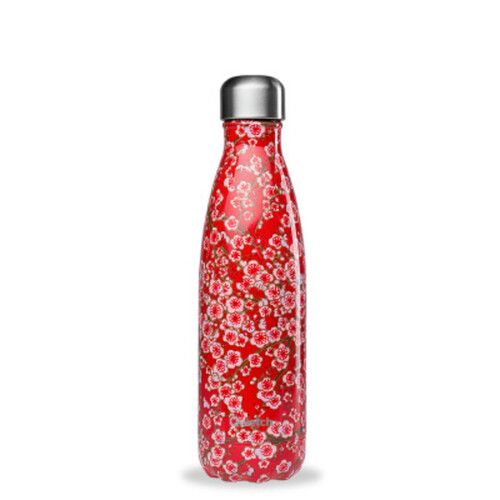 Qwetch Bouteille Flowers Rouge Inox 500Ml