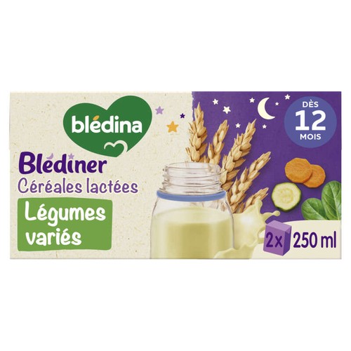 Bledina Blediner Lait Croissance Légumes Variés 250Ml X2 Dès 12 Mois