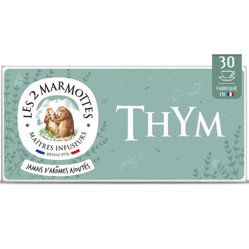 Les 2 Marmottes Infusion Au Thym 30 Sachets 35g
