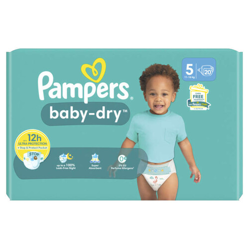 Pampers Couches Baby Dry T5 x20