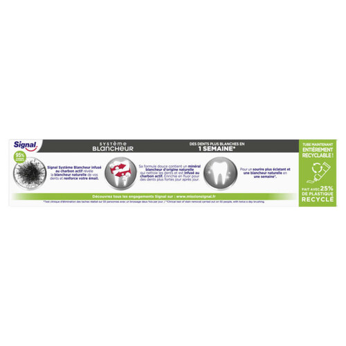 Signal Dentifrice Système Blancheur Charbon 75ml