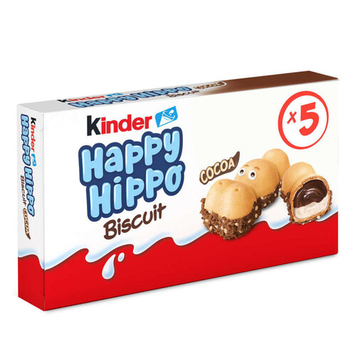 Kinder Happy Hippo Biscuits et cacao 5 sachets fraîcheur 105g