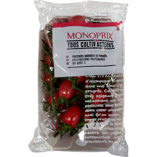 Monoprix Tous Cultiv'Acteurs tomate cerise grappe allongée 300g