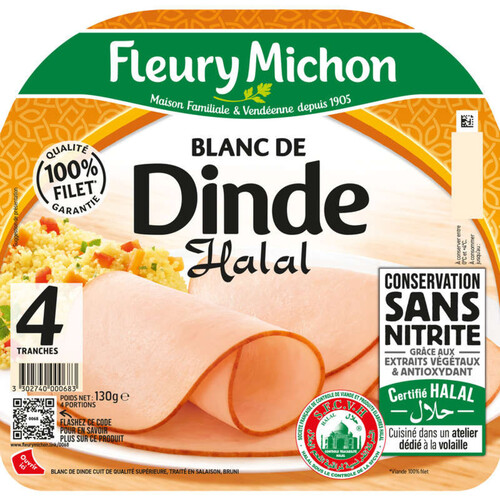 Fleury Michon Blanc de Dinde Halal  x4 Tranches 130g