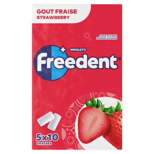 Freedent Fraise 5X10 Dragées 70G