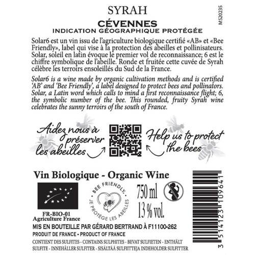 Naturea IGP Oc Syrah Vin Rouge 75cl