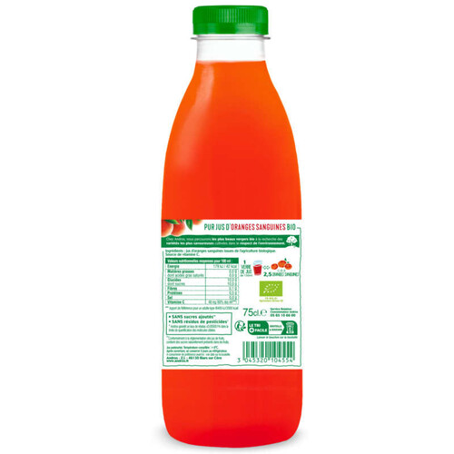 Andros 100% pur jus d'oranges sanguines pressées bio 75cl