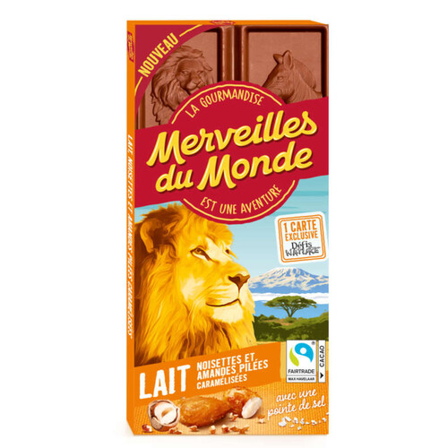 Merveilles Du Monde Lait Noisettes Et Amandes Caramélisées 100g