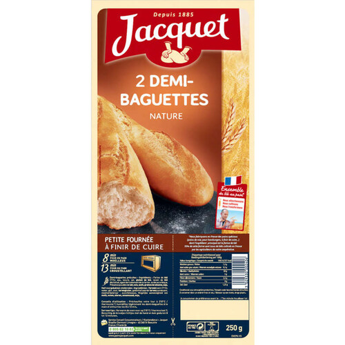 Jacquet demi Baguettes Nat x2 250g 
