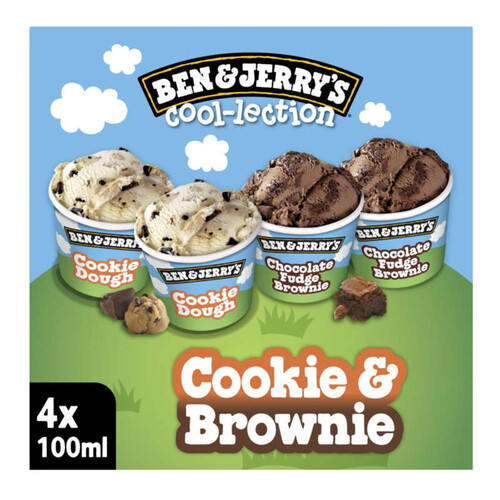 Ben & Jerry's Glace Pot Mini The Cookie & Brownie Cool-lection 288g