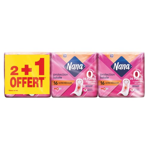 Nana serviettes hygiéniques ultra régulier x48 (2+1 gratuit)