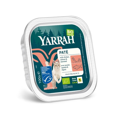 Yarrah Pâtée Saumon & Algues Pour Chat Bio 100g