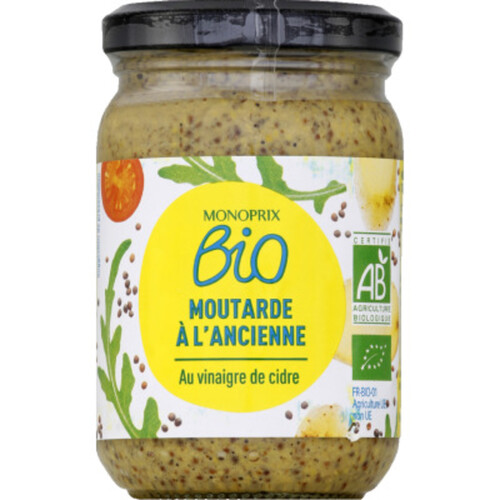 Monoprix Bio Moutarde À L'Ancienne Au Vinaigre De Cidre Bio 200G