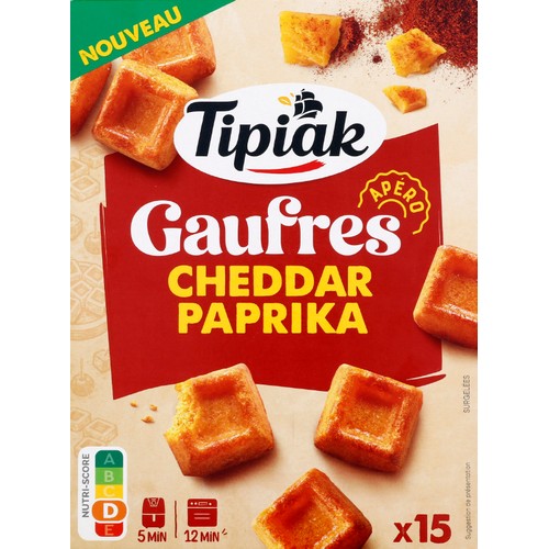 Tipiak 15 Gaufres cheddar paprika 105g