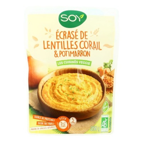 Soy Écrase de lentilles corail Bio 220g