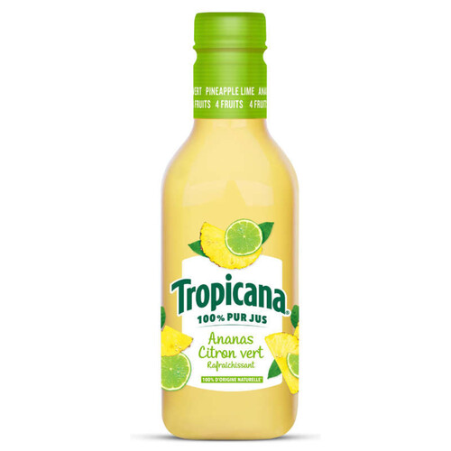 Tropicana Pur Jus Frais d'Ananas Citron Vert la Bouteille de 90cl