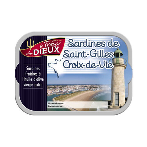 Le Trésor des Dieux Sardines d saint Gilles Croix de Vie Huile d'Olive 115g
