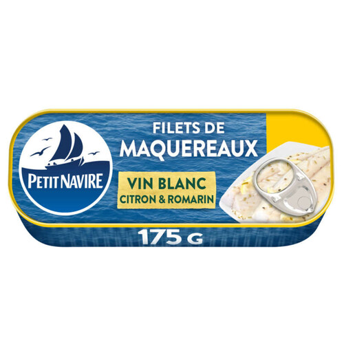 Petit Navire Filets de Maquereaux au Vin Blanc Citron & Romarin 175g