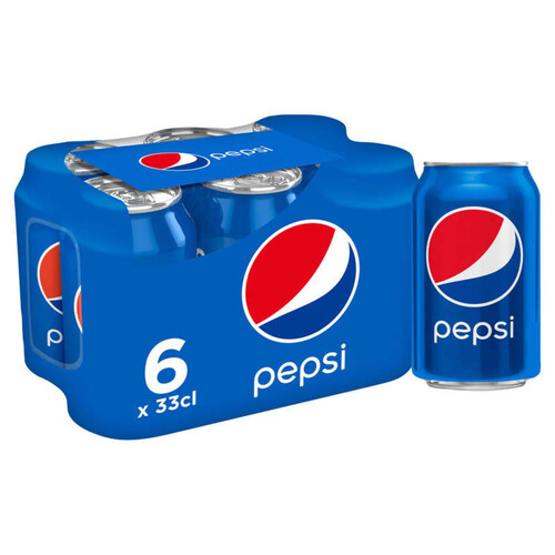 Pepsi - Soda au cola - Les 6 canettes de 33cl