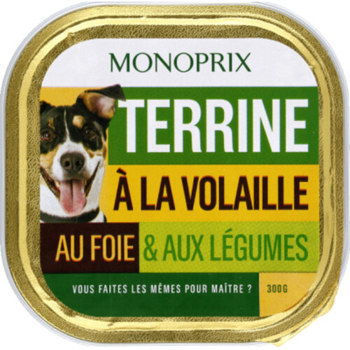 Monoprix Terrine À La Volaille Au Foie & Aux Légumes Pour Chien 300G