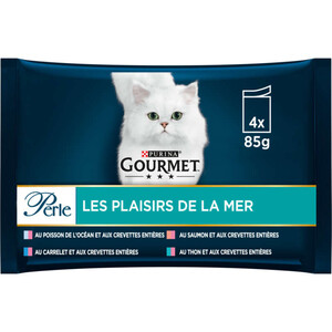 Gourmet Perle Pâtée pour chat Les Plaisirs de la mer 4 x 85g