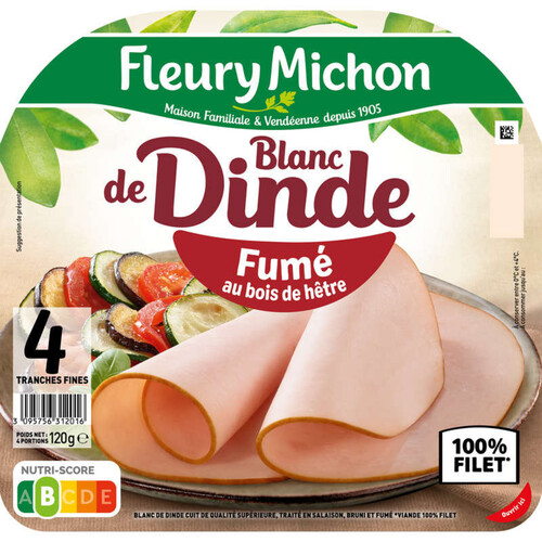 Fleury Michon Blanc De Dinde Fumé Tranches Fines X4