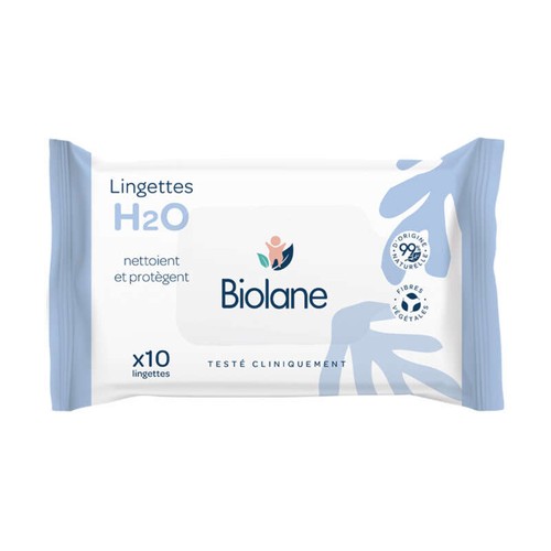 Biolane Lingettes Épaisses H2O Hypoallergéniques x10