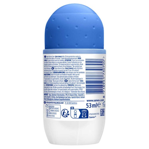 Sanex Derma Care+ 72h Bille Déodorant Extra Control 53ml