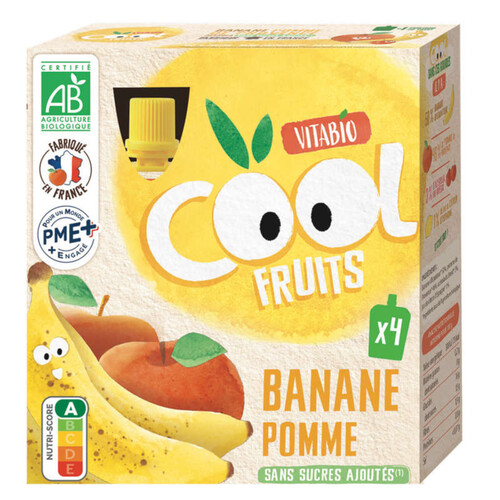 [Par Naturalia] Vitabio Cool Fruits Pomme Banane & Acerola 4X90G Bio