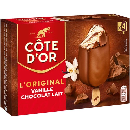 Côte d'Or L'original Glace bâtonnet Vanille Chocolat lait 264g
