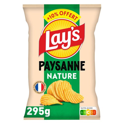 Lay's Chips Paysanne Nature 295g + 10% offert