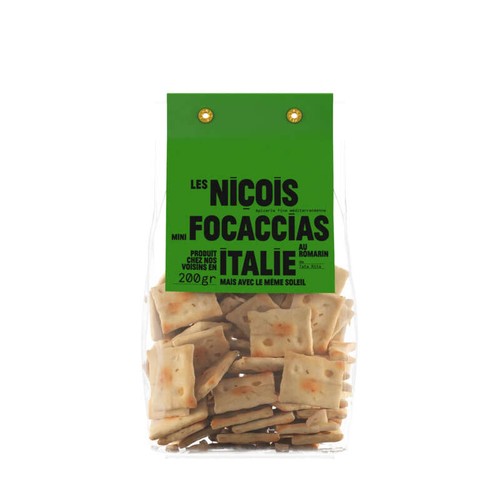 Les Niçois Mini-focaccias au romarin de Tata Rita 200g