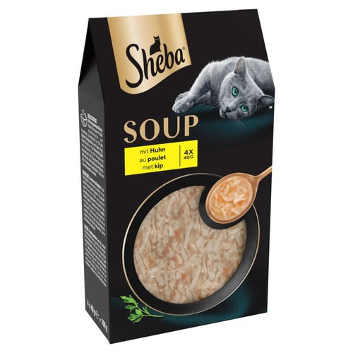 Sheba Soupe Sachets fraîcheur aux filets de Poulet pour Chat 4x40g