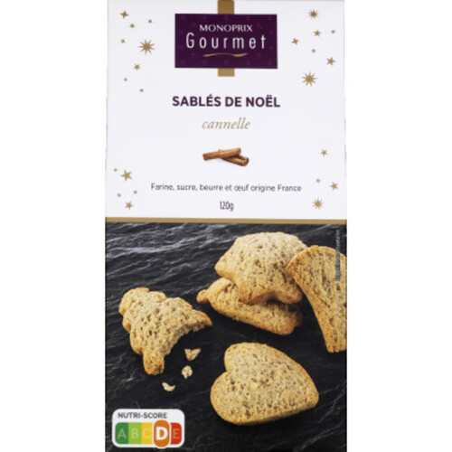 Monoprix Gourmet sablés de Noël cannelle 120g