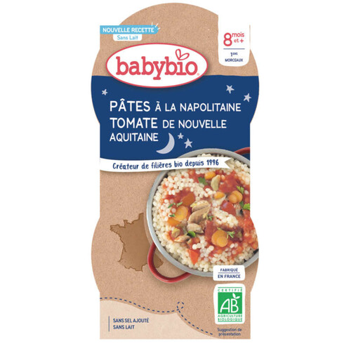 BabyBio Pâtes à la Napolitaine Tomate d'Aquitaine Dès 8M 400g