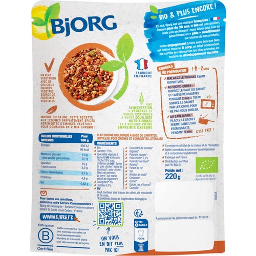 Bjorg Tajine Bio 220g