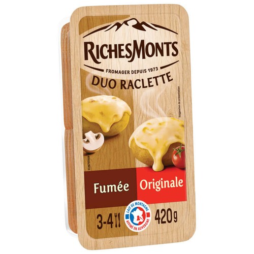 RichesMonts Duo Raclette Classique Et fumée 420g