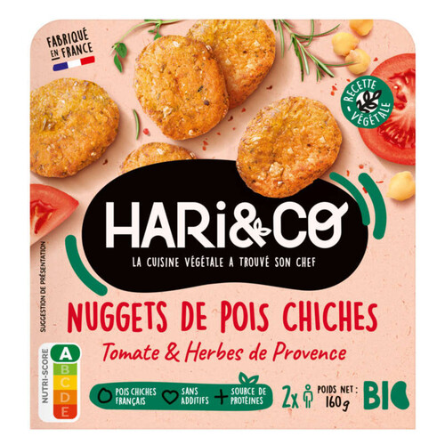 Hari&Co Nuggets De Pois Chiches Bio Tomate Herbes De Provence 160G