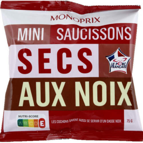 Monoprix Mini Saucisson Secs Aux Noix Qualité Supérieure 75G