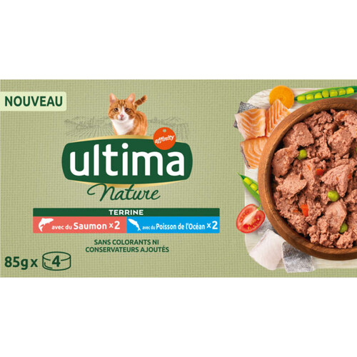 Ultima Nature Terrine Multi-Pack Saumon et Poissons de l'Océan 4x85g