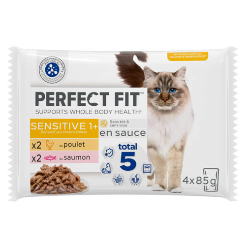 Perfect Fit Sachet Repas Poulet Saumon Pour Chats Stérilisés 4 X 85G