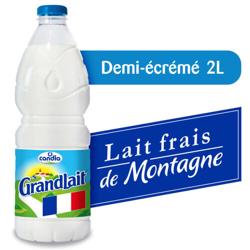 Grandlait Lait Frais Demi-Écrémé La Bouteille De 2L