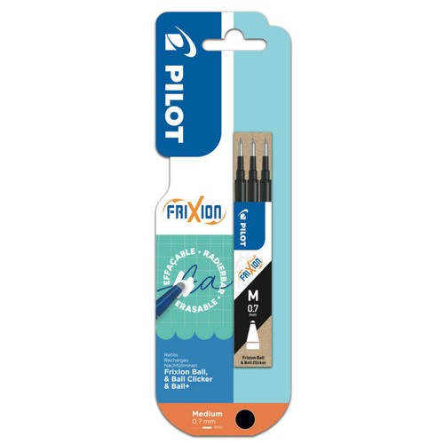Pilot 3 Recharges effaçables FriXion Ball encre noire