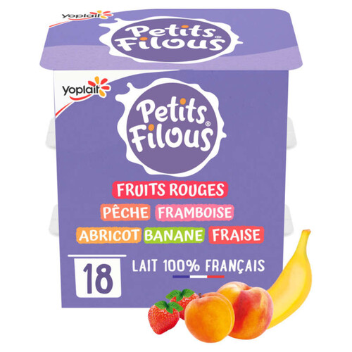 Yoplait petits filous yaourt pour enfants fruits mixes pots 18x50g