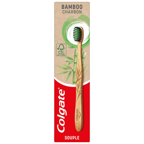 Colgate brosse à dents bambou souple brins infusés au charbon souple x1