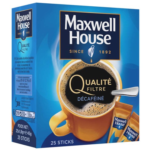 Maxwell Café Soluble Qualité Filtre Décaféiné sticks x25