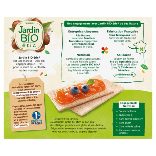 Jardin Bio Tartines Craquantes Châtaignes 150g