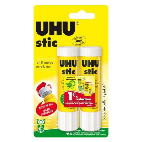 Uhu 2 Bâtons De Colle Stic, 21Gr