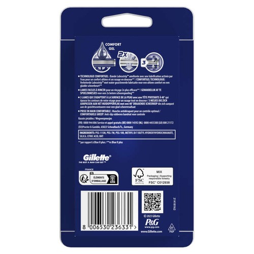 Gillette Sensor3 Comfort Rasoirs Jetables Pour Homme x4
