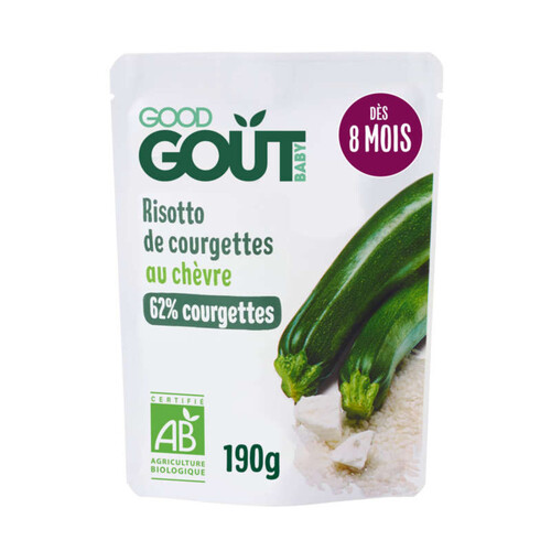 [Par Naturalia]  Good Goût Risotto de Courgettes au Chèvre Bio Dès 8 Mois 190g